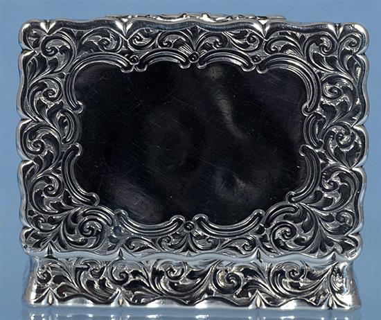 A Victorian silver snuff box, by Edward Smith, Length 73mm Weight 2.9oz/93grms